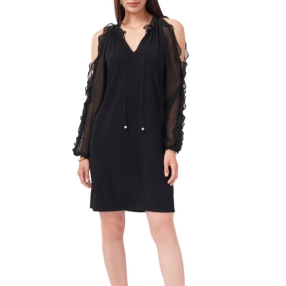 brown sheer dress Adriessa One Shoulder Mini Dark Shimmer Color:Sky Black Tuxedo Vests dress of the week